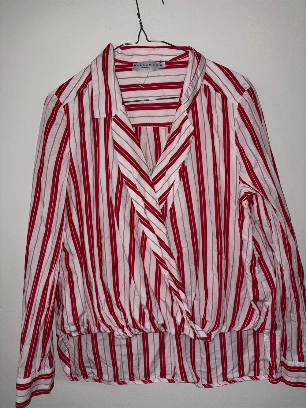 Rails Red & White Striped Wrap Blouse - Picture 1 of 1